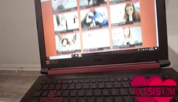 Two horny teens with big tits on webcam